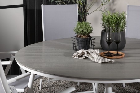 Break rund matgrupp Ø150 cm grå/vit Venture Home