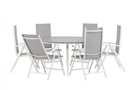 Break rund matgrupp Ø150 cm grå/vit Venture Home