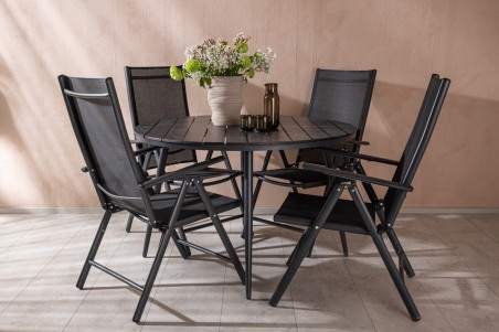 Break rund matgrupp Ø120 cm svart Venture Home