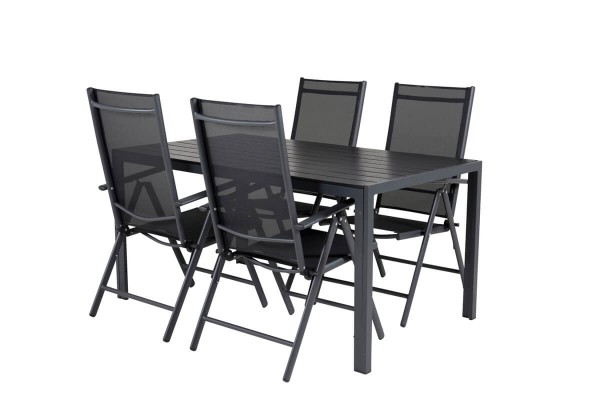 Break matgrupp 1 bord + 4 stolar svart Venture Home