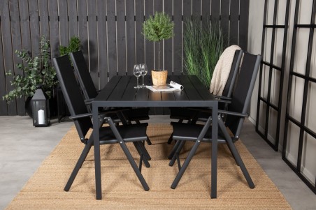 Break matgrupp 1 bord + 4 stolar svart Venture Home