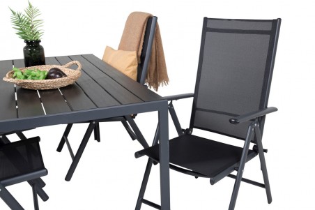 Break matgrupp 1 bord + 4 stolar svart Venture Home