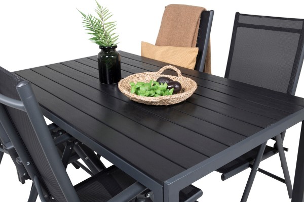 Break matgrupp 1 bord + 4 stolar svart Venture Home