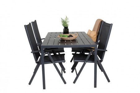 Break matgrupp 1 bord + 4 stolar svart Venture Home