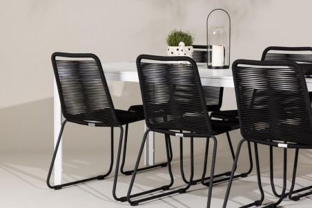 Break + Lindos matgrupp vit/svart Venture Home