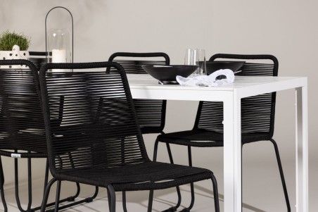 Break + Lindos matgrupp vit/svart Venture Home