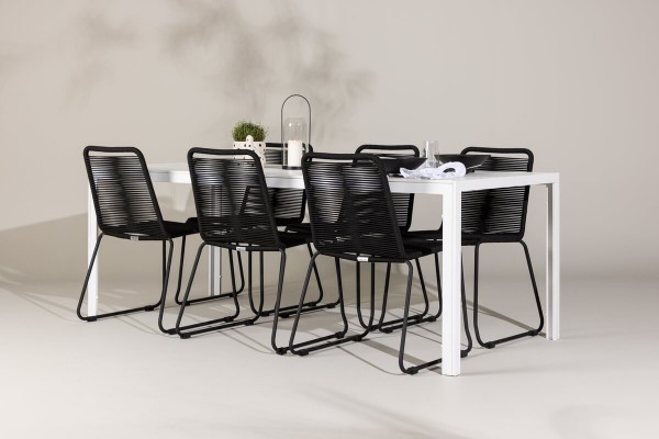 Break + Lindos matgrupp vit/svart Venture Home