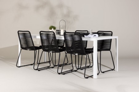 Break + Lindos matgrupp vit/svart Venture Home