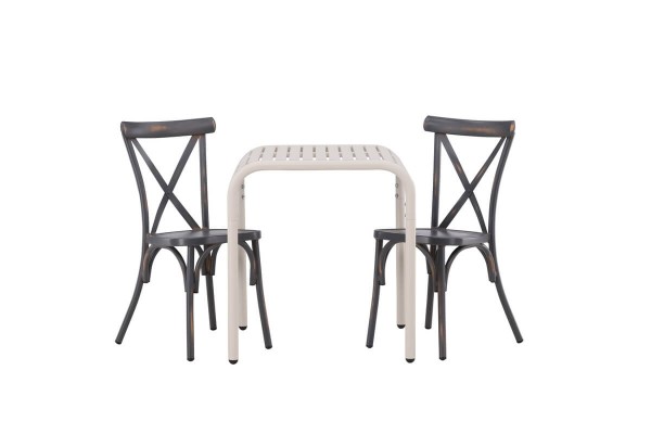 Borneo, Tablas cafégrupp beige/mörkgrå Venture Home