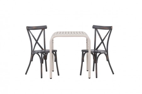 Borneo, Tablas cafégrupp beige/mörkgrå Venture Home