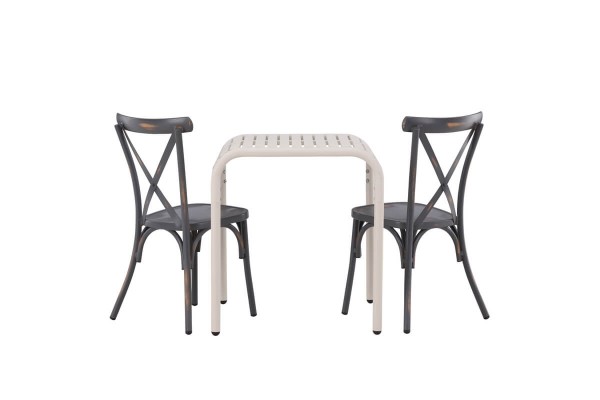 Borneo, Tablas cafégrupp beige/mörkgrå Venture Home