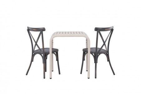 Borneo, Tablas cafégrupp beige/mörkgrå Venture Home