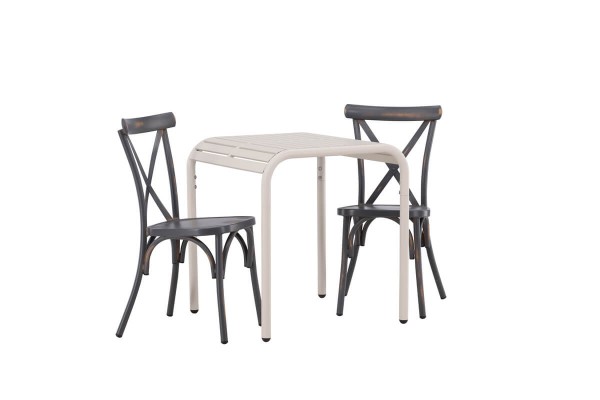 Borneo, Tablas cafégrupp beige/mörkgrå Venture Home