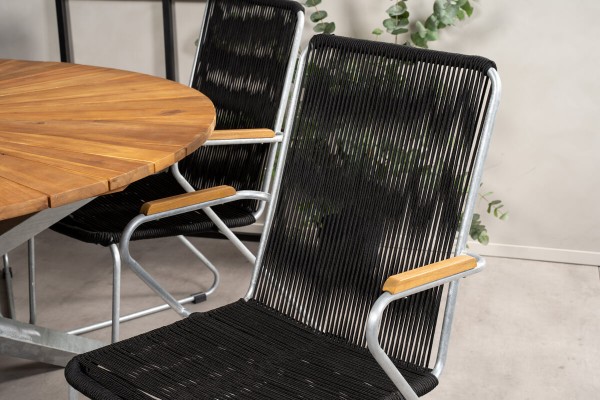 Bois matstol 2-pack svart/grå Venture Home