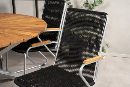 Bois matstol 2-pack svart/grå Venture Home