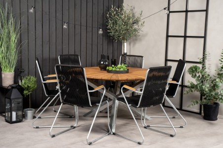 Bois matstol 2-pack svart/grå Venture Home