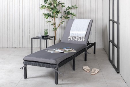 Bilbao solstol svart/grå Venture Home