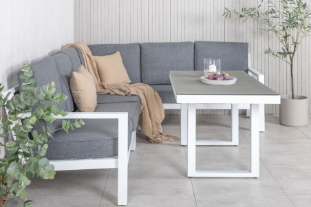 Barcelona hörngrupp vit/grå Venture Home