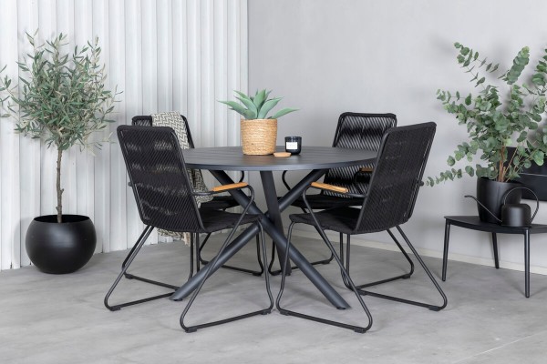 Alma matbord Ø120 cm svart Venture Home