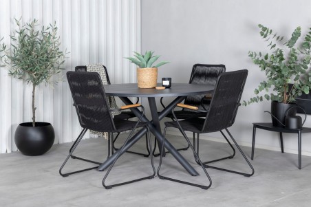 Alma matbord Ø120 cm svart Venture Home