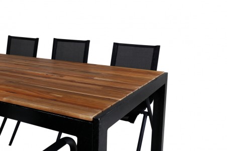 Alina, Bois matgrupp svart/natur Venture Home