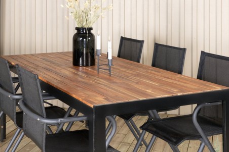 Alina, Bois matgrupp svart/natur Venture Home
