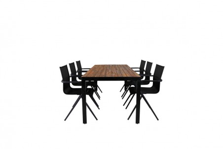 Alina, Bois matgrupp svart/natur Venture Home