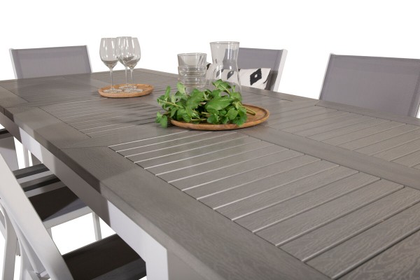 Albany, Parma matgrupp 152/210x90 cm grå/vit Venture Home