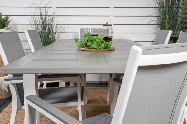 Albany, Parma matgrupp 152/210x90 cm grå/vit Venture Home