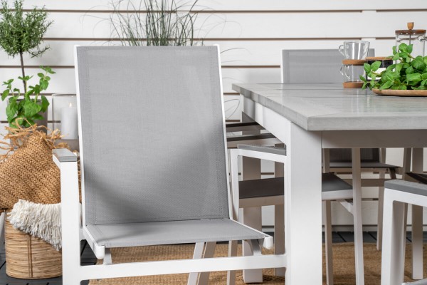 Albany, Parma matgrupp 152/210x90 cm grå/vit Venture Home