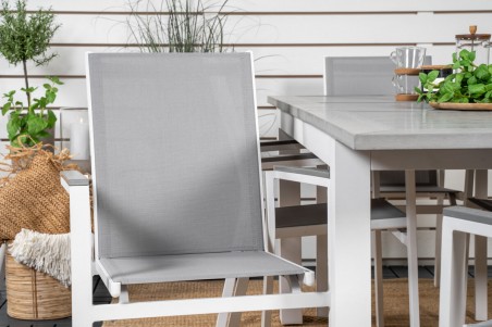 Albany, Parma matgrupp 152/210x90 cm grå/vit Venture Home