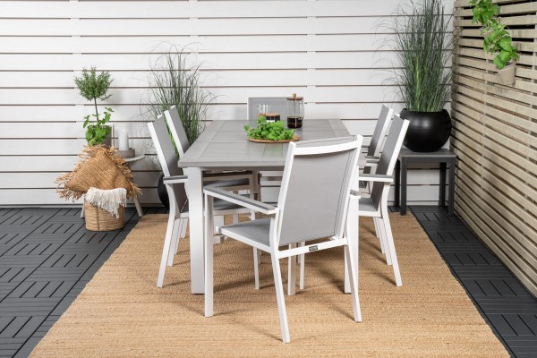 Albany, Parma matgrupp 152/210x90 cm grå/vit Venture Home
