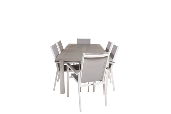 Albany, Parma matgrupp 152/210x90 cm grå/vit Venture Home