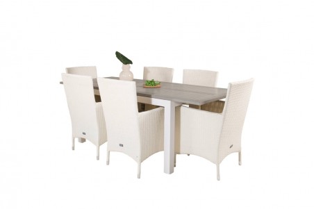 Albany, Malin matgrupp 160/240x90 cm vit/grå Venture Home