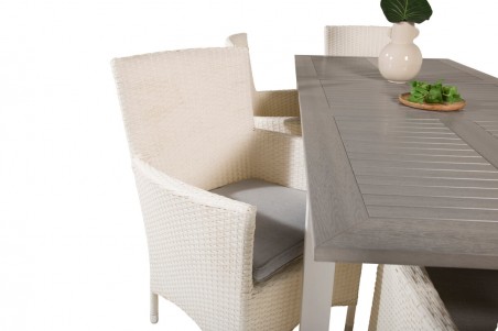 Albany, Malin matgrupp 160/240x90 cm vit/grå Venture Home