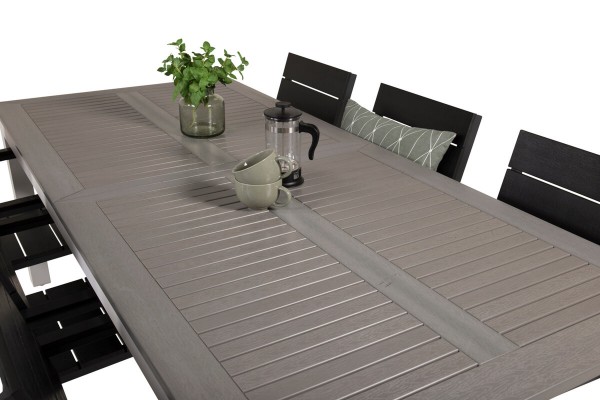 Albany, Levels matgrupp 224/324x100 cm svart/grå Venture Home