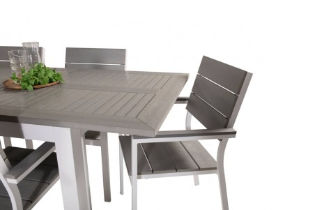 Albany, Levels matgrupp 160/240x100 cm grå/vit Venture Home