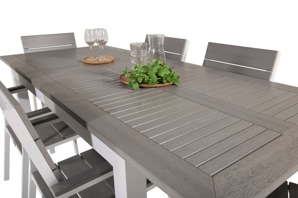 Albany, Levels matgrupp 160/240x100 cm grå/vit Venture Home