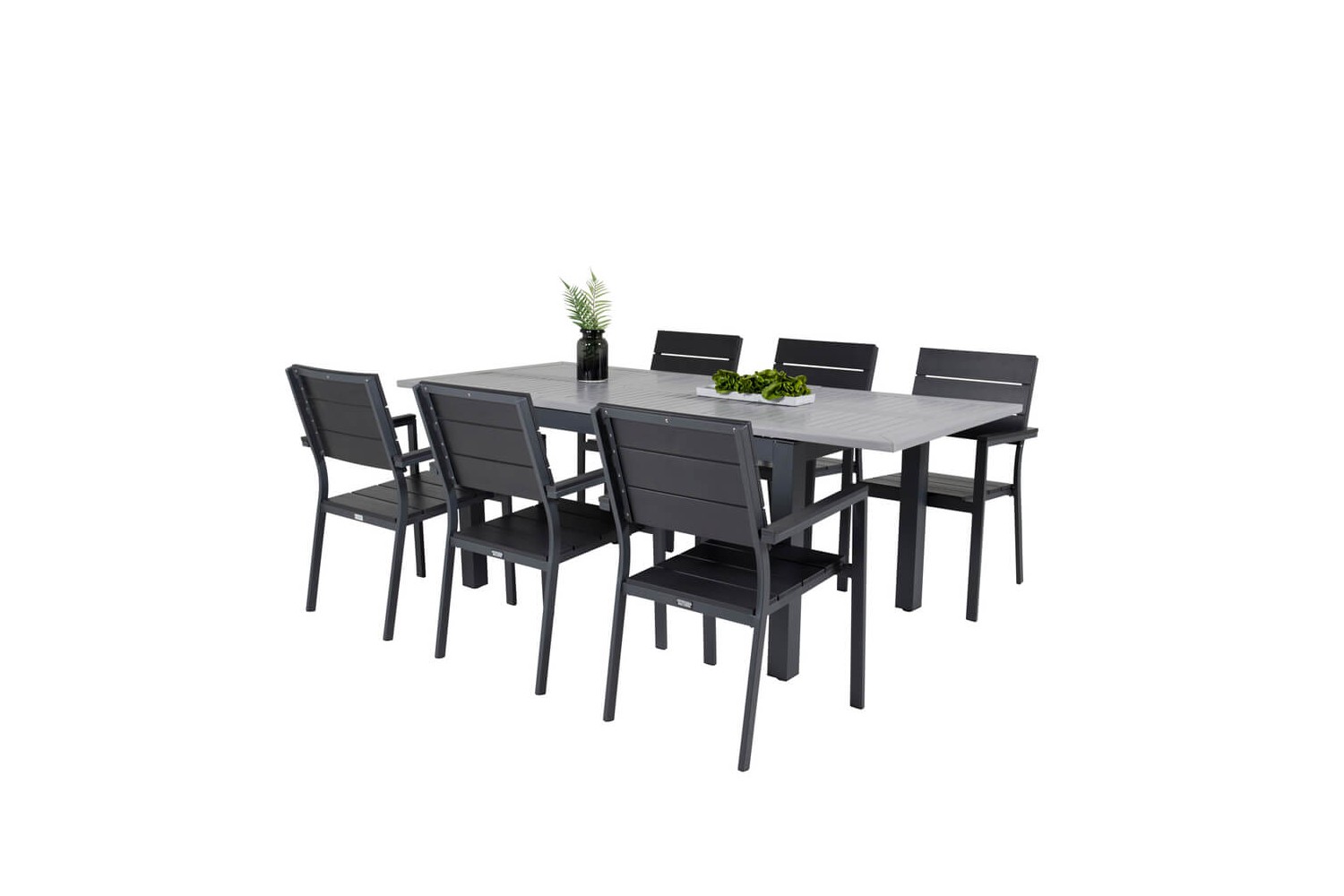 Albany, Levels matgrupp 152/210x90 cm svart/grå Venture Home