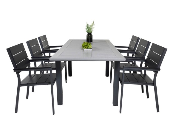 Albany, Levels matgrupp 152/210x90 cm svart/grå Venture Home