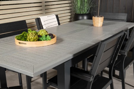 Albany, Levels matgrupp 152/210x90 cm svart/grå Venture Home