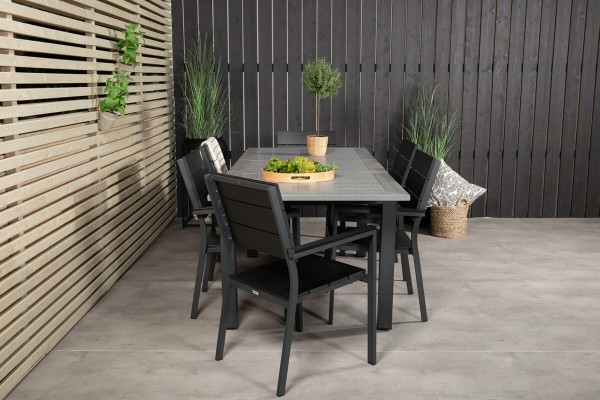Albany, Levels matgrupp 152/210x90 cm svart/grå Venture Home