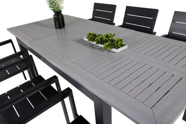 Albany, Levels matgrupp 152/210x90 cm svart/grå Venture Home