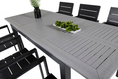 Albany, Levels matgrupp 152/210x90 cm svart/grå Venture Home