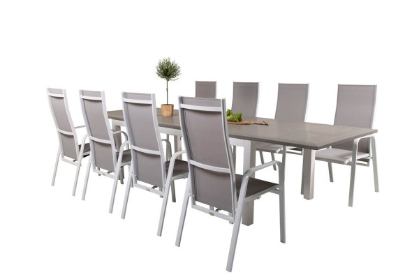 Albany, Copacabana matgrupp 224/324x100 cm grå/vit Venture Home