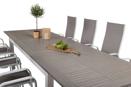 Albany, Copacabana matgrupp 224/324x100 cm grå/vit Venture Home