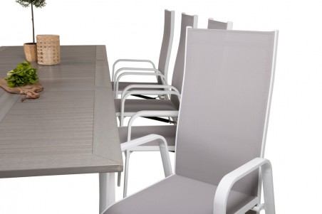 Albany, Copacabana matgrupp 224/324x100 cm grå/vit Venture Home
