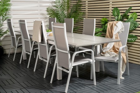 Albany, Copacabana matgrupp 224/324x100 cm grå/vit Venture Home