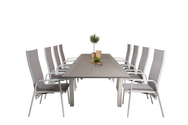 Albany, Copacabana matgrupp 224/324x100 cm grå/vit Venture Home