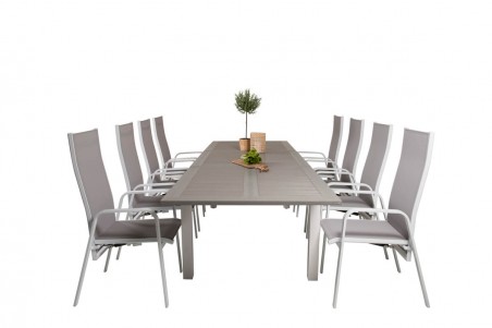 Albany, Copacabana matgrupp 224/324x100 cm grå/vit Venture Home